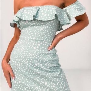 Sage animal print skater dress